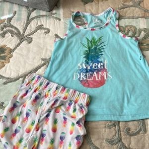 EUC pajama set with tank and elastic waist shorts